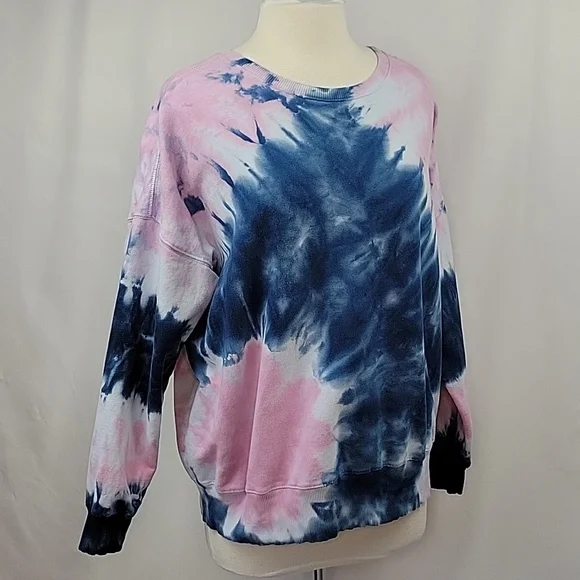 AR 33 Tops Ar33 Oversized Tie Dye Sweatshirt Navy Pink Size Large Poshmark
